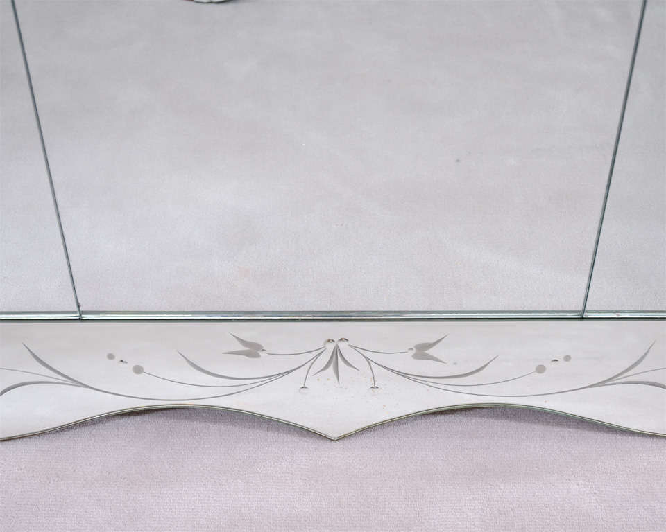 Large Hollywood Regency Mirror with Etched Border 2