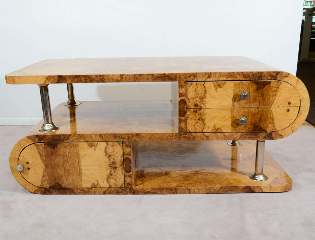 1930's Olivewood Art Deco Coffee Table 3