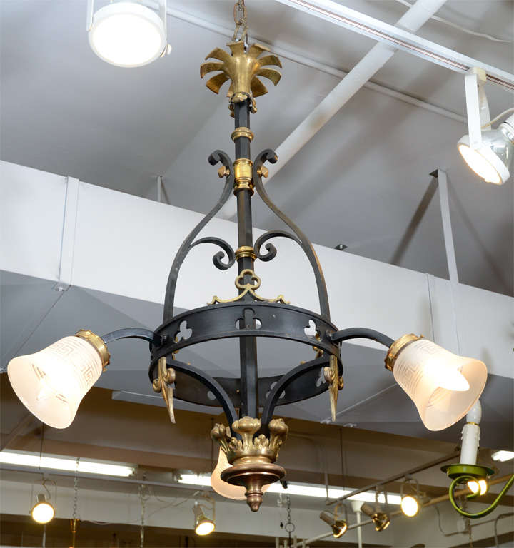 Antique Victorian Gothic Revival Chandelier