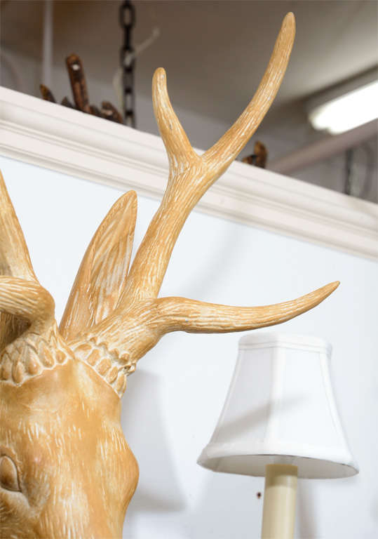 Fantastic Surrealist Pair of Deer Head Sconces in the manner of Lalanne For Sale 1