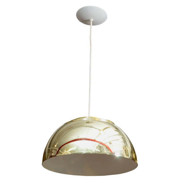 Mid Century Lightolier Half-Globe Pendant Light