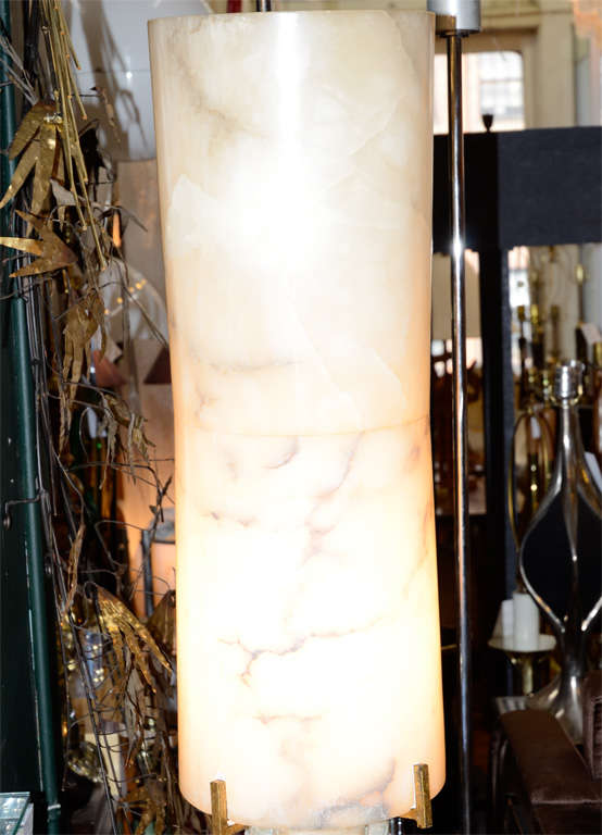 Mid-Century Italian Alabaster and Marble Floor Lamp with 