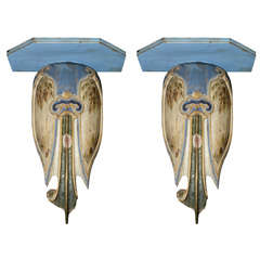 Pair of 19th c. Chinese Temple Elements Converted to Consoles