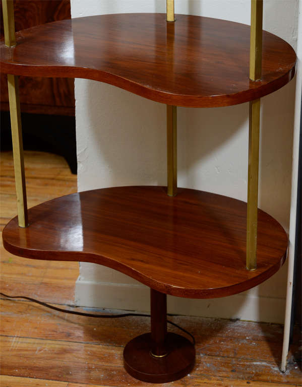 Mid Century Modern Free Standing Tension Pole Shelving Unit at 1stDibs