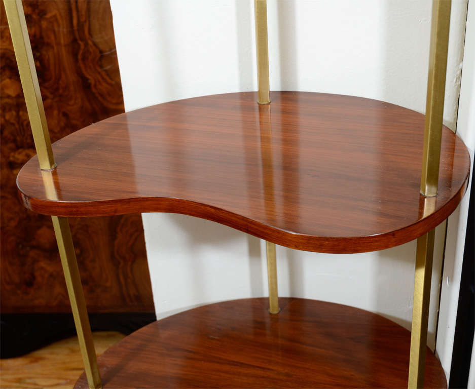 Mid Century Modern Free Standing Tension Pole Shelving Unit at 1stDibs