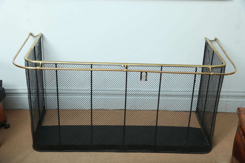 Large Brass and Iron Nursery Guard with Double Decorative Rail