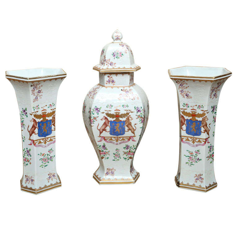 Three Piece Samson Armorial Garniture