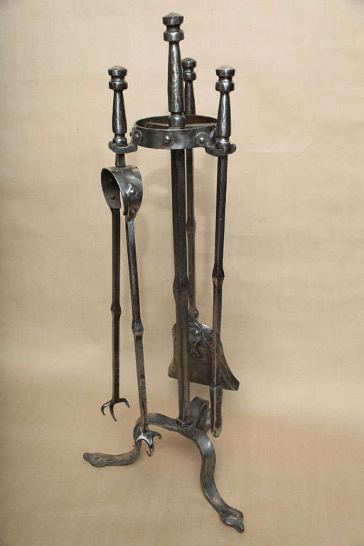 English Set of Cotswold School Firetools and Stand