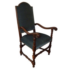 Flemish Baroque Walnut Armchair