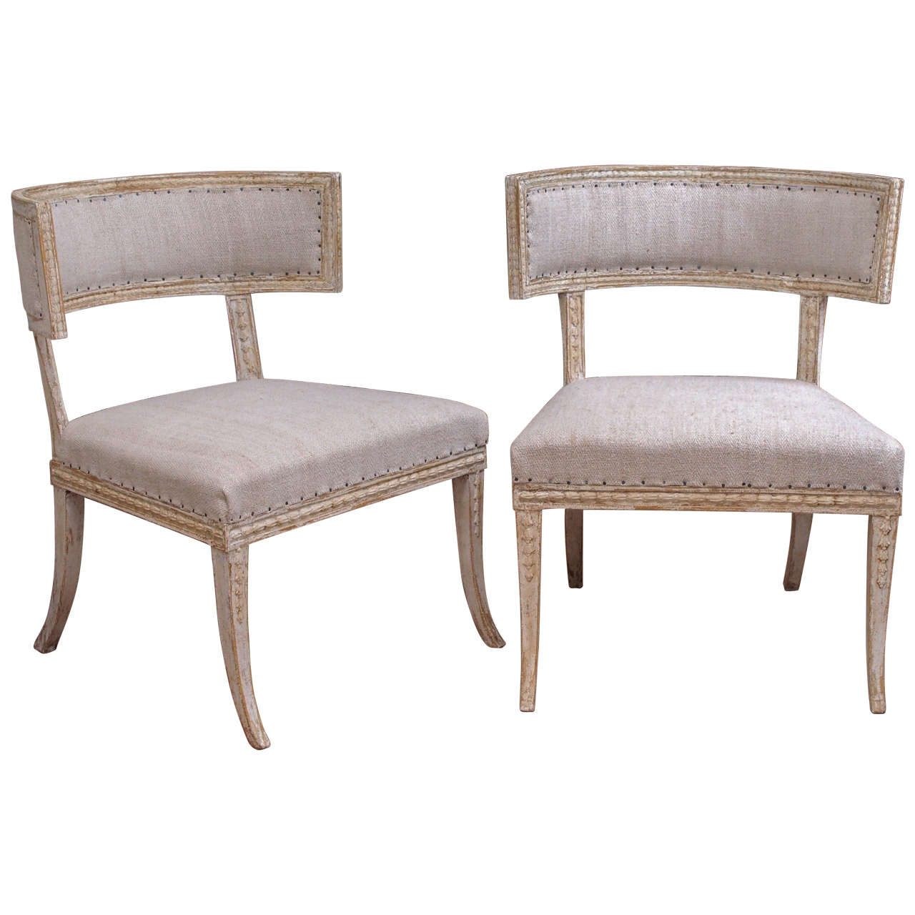 Pair of Klismos Chairs For Sale