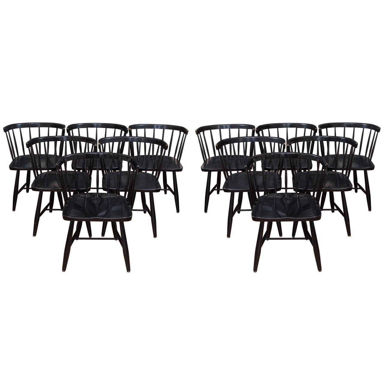 Set of 12 Swedish Modernist Dining Chairs