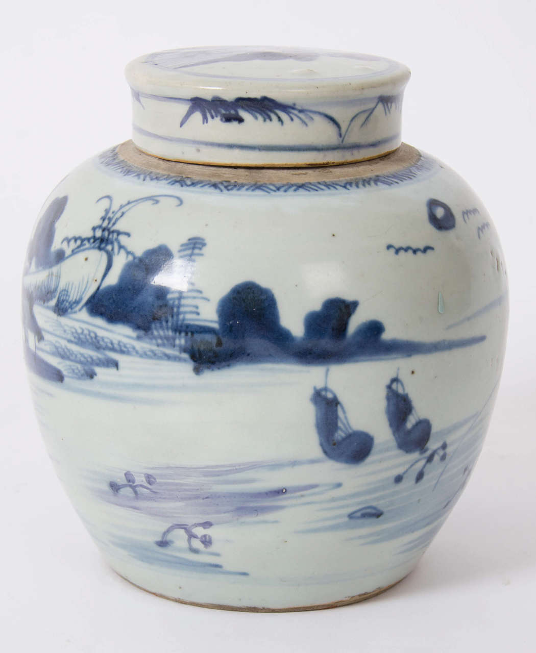 Chinese Blue and White Jar and Lid, Porcelain, 18th Century 1