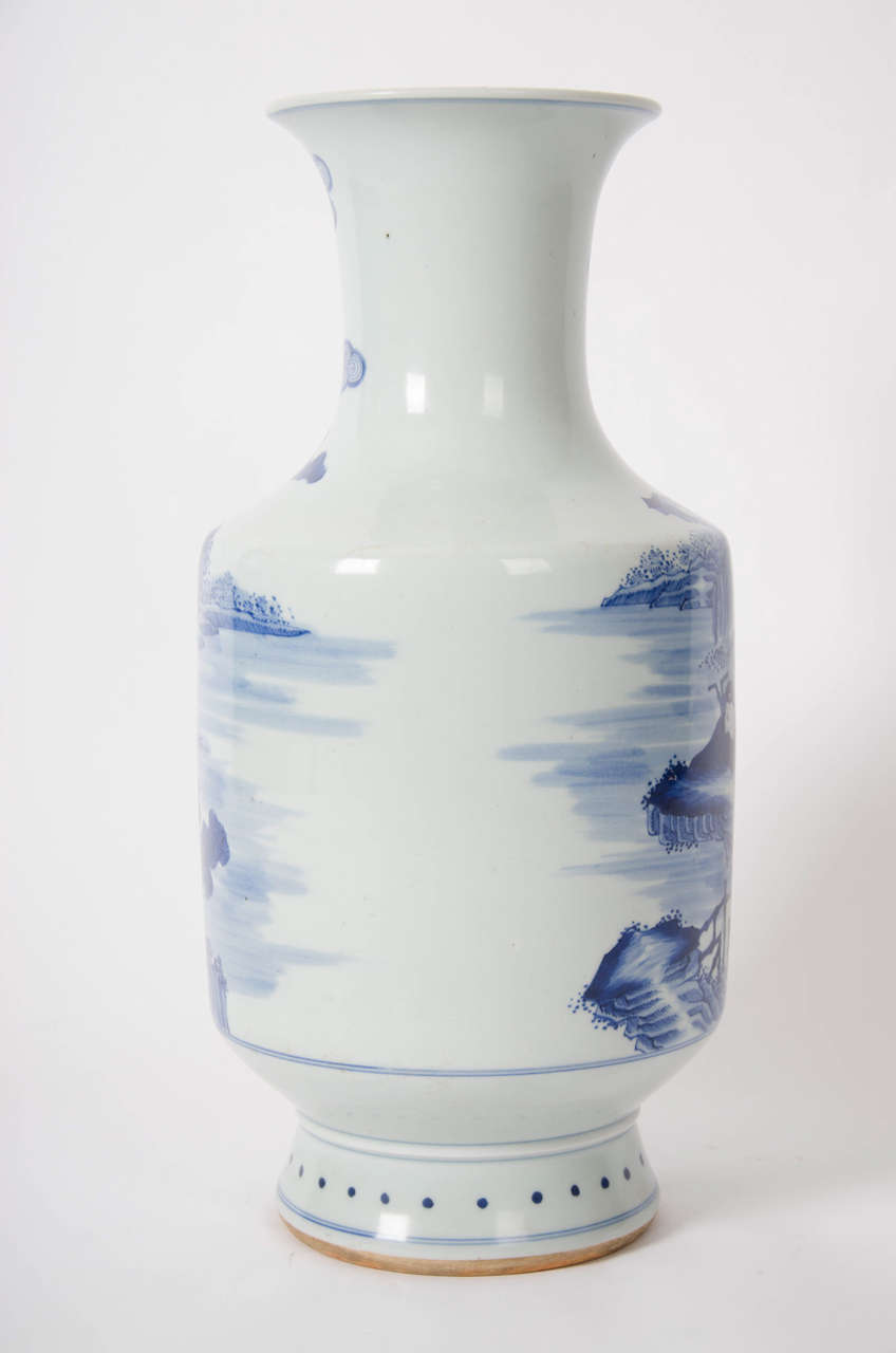 Chinese Early 19th C. Large, CHINESE VASE, Blue and White, Porcelain, Qing Dynasty