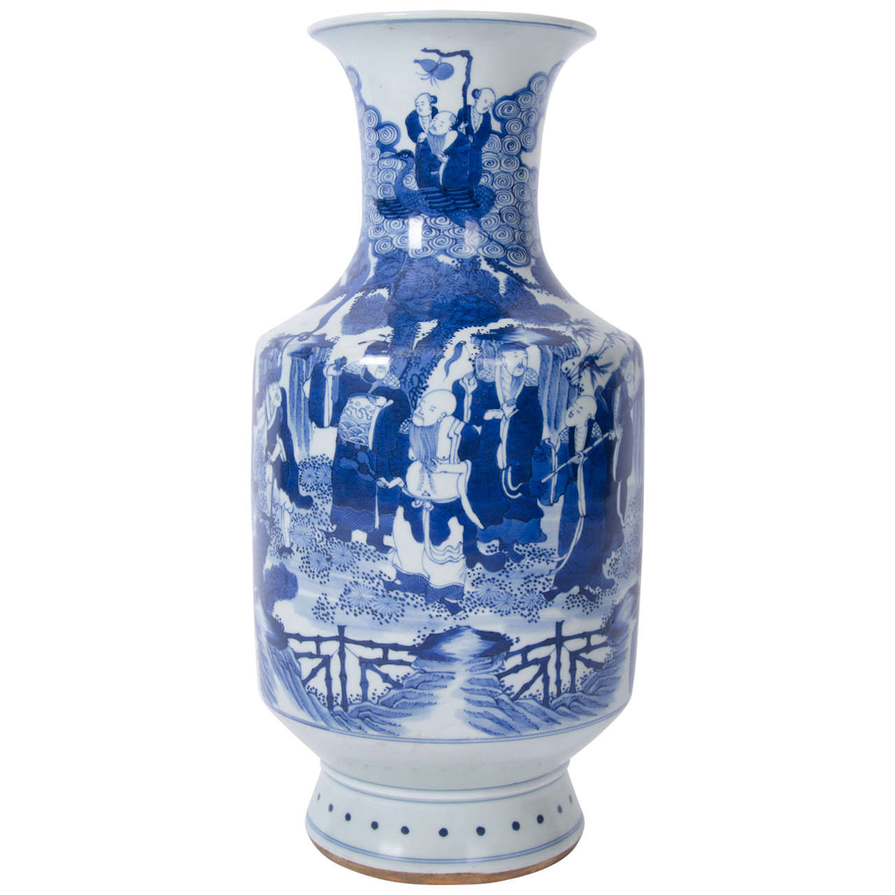 Early 19th C. Large, CHINESE VASE, Blue and White, Porcelain, Qing Dynasty