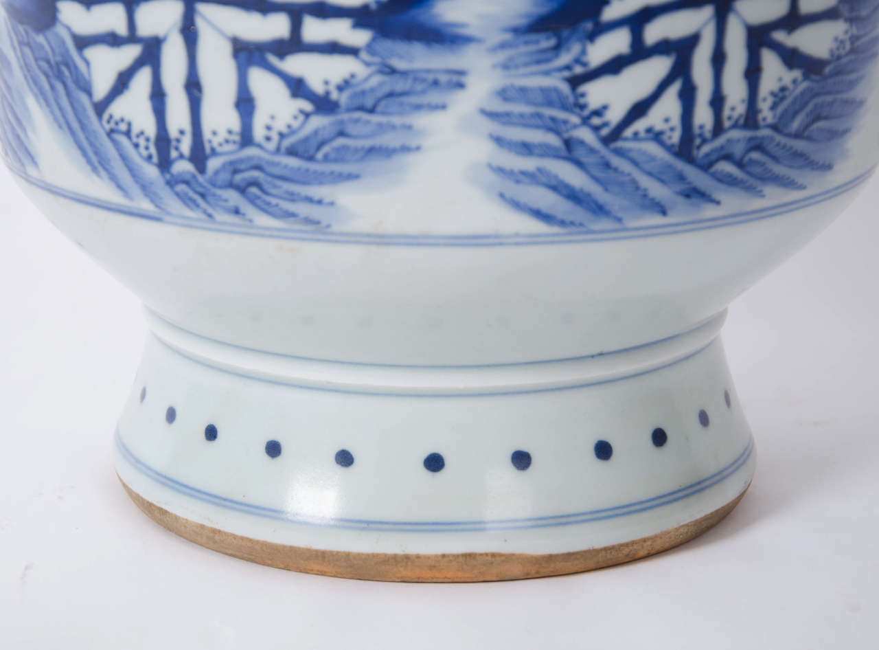 Early 19th C. Large, CHINESE VASE, Blue and White, Porcelain, Qing