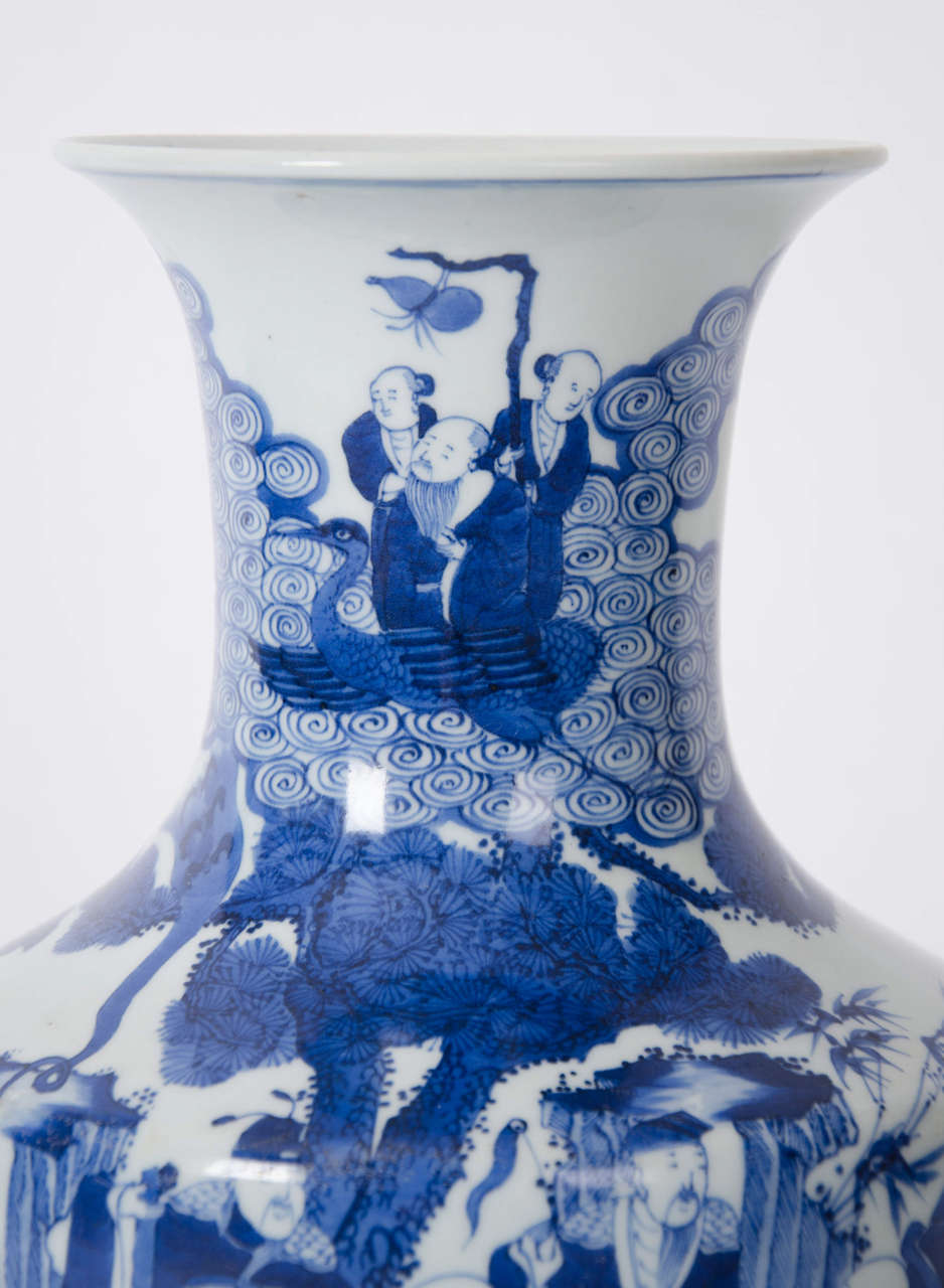 Early 19th C. Large, CHINESE VASE, Blue and White, Porcelain, Qing Dynasty at 1stDibs