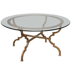 Round French Gilt Iron Coffee Table