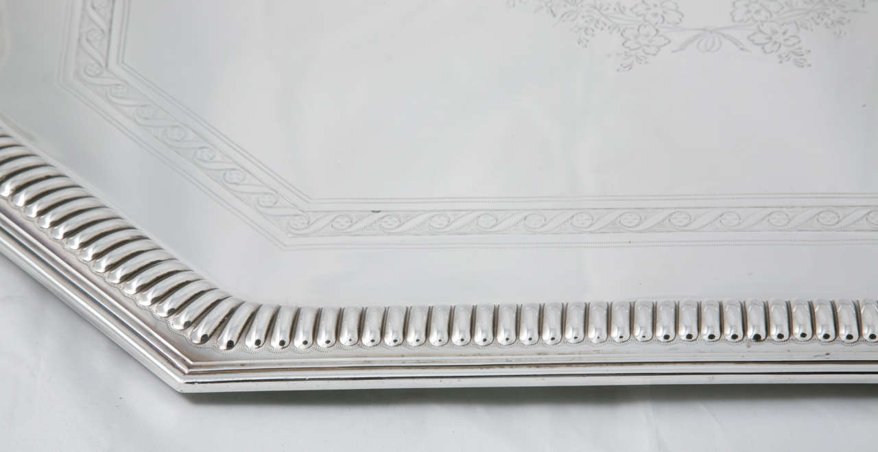 19th Century Silver Plated Server For Sale