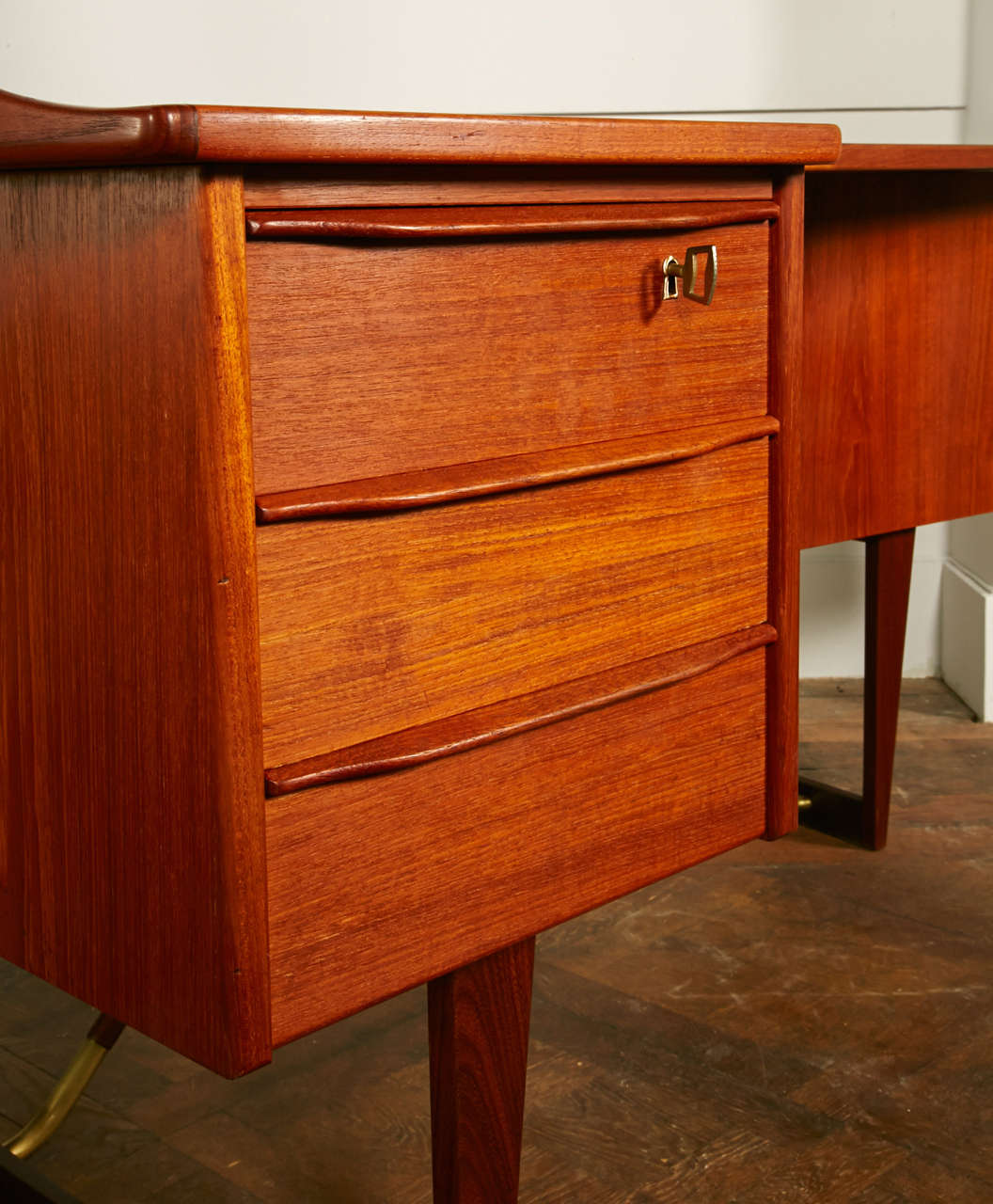 Danish 1970's Teakwood Scandinavian Desk by Lovig Nielsen