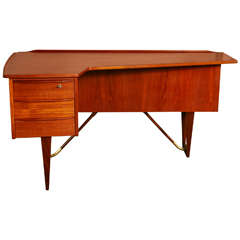 1970's Teakwood Scandinavian Desk by Lovig Nielsen