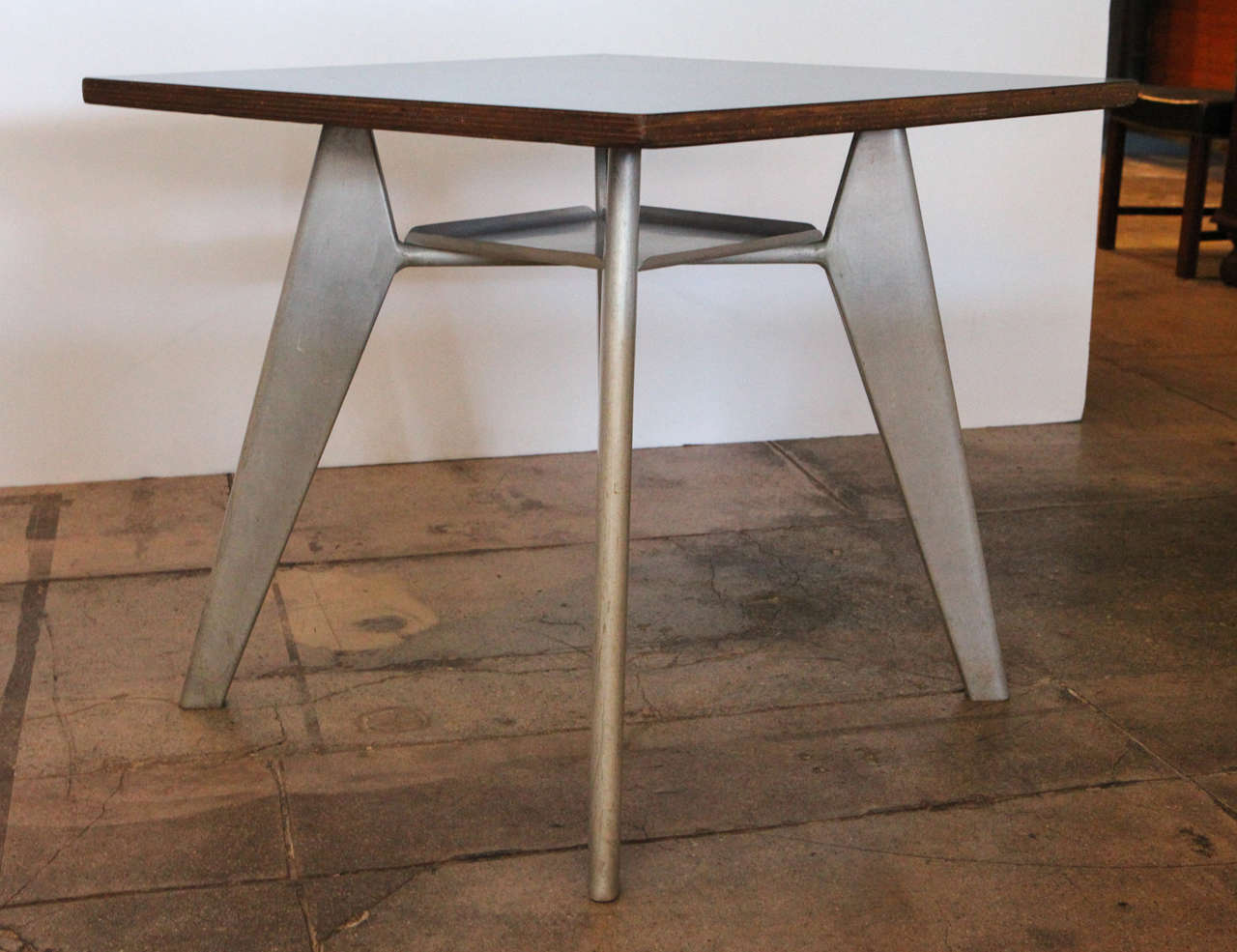 French Jean Prouve Gueridon Cafeteria Table, France, 1950
