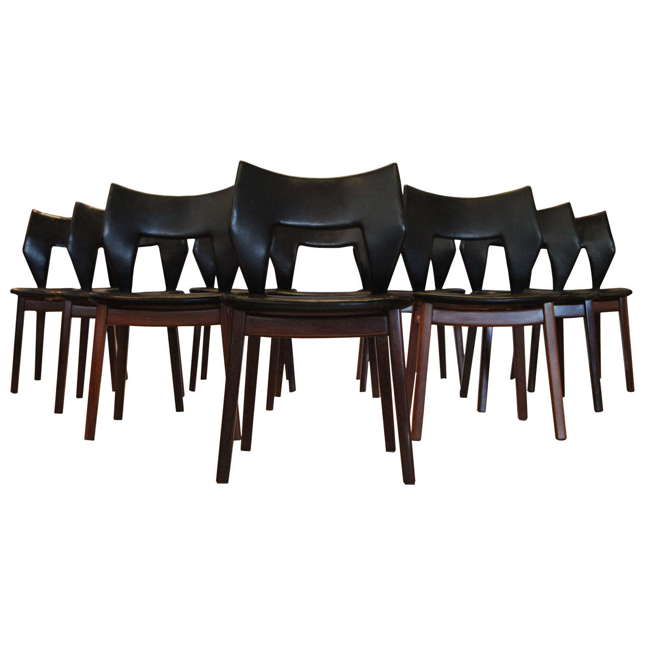 Set of 10 Tove and Edvard Kindt-Larsen Rosewood Dining Chairs, Denmark, 1960
