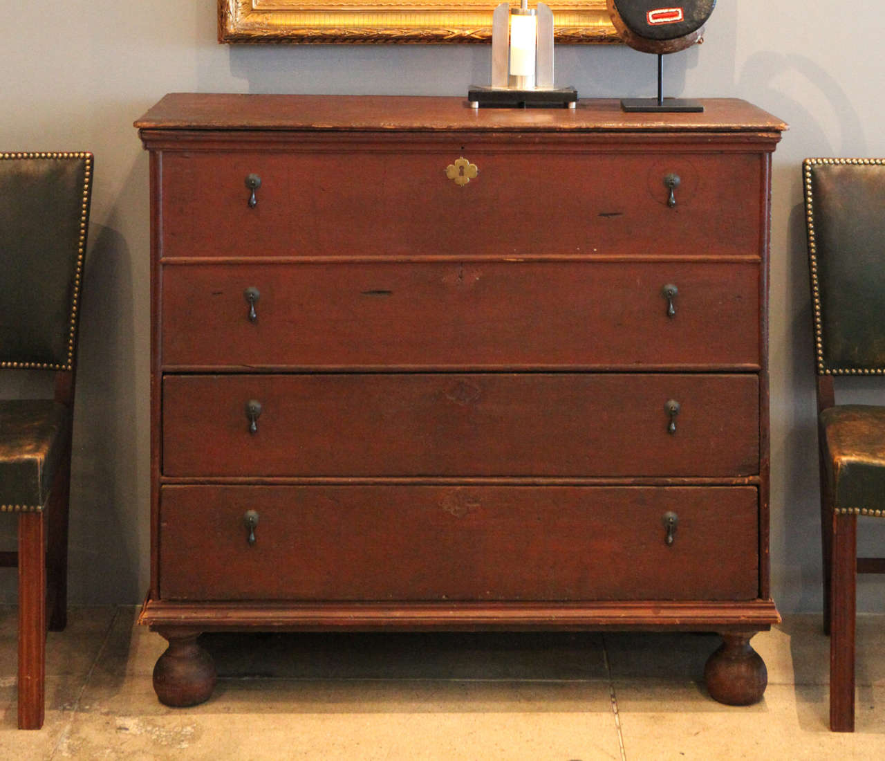 American A Tall Chest of Drawers , New England , Late 18th c.