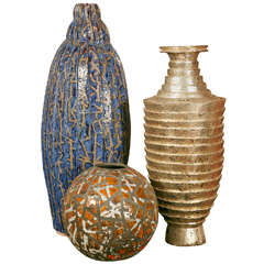 Importante collection de vases en céramique du designer français Da Silva
