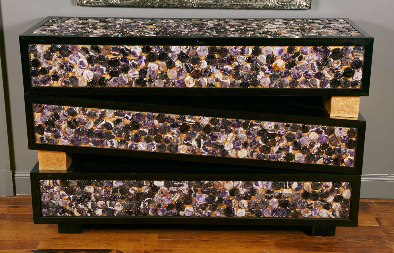 Fantastic Pair Of Amethyst Chests Of Drawers at 1stDibs