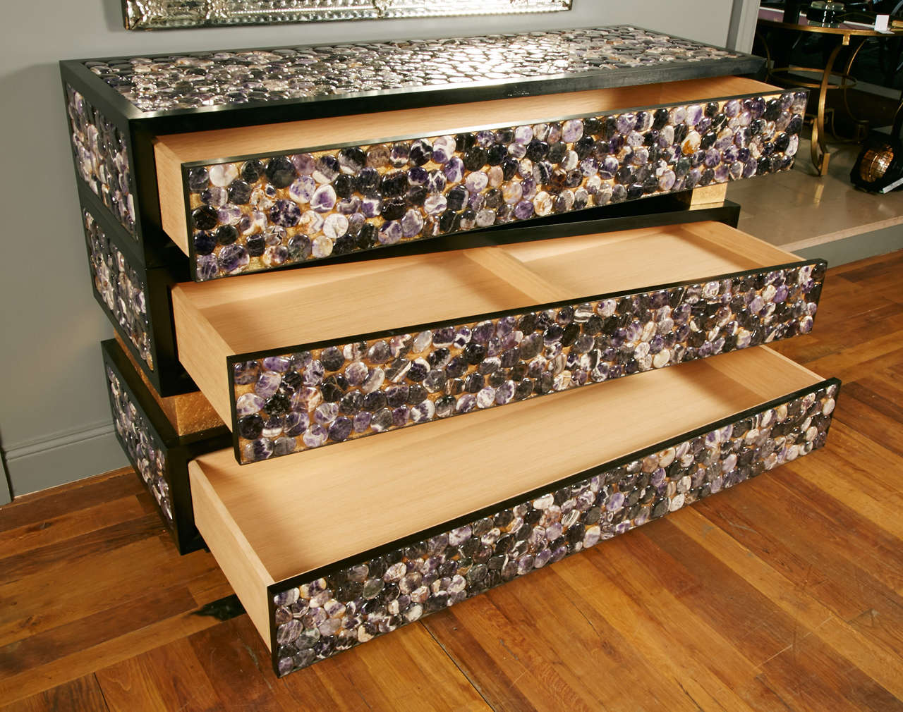 Fantastic Pair Of Amethyst Chests Of Drawers at 1stDibs
