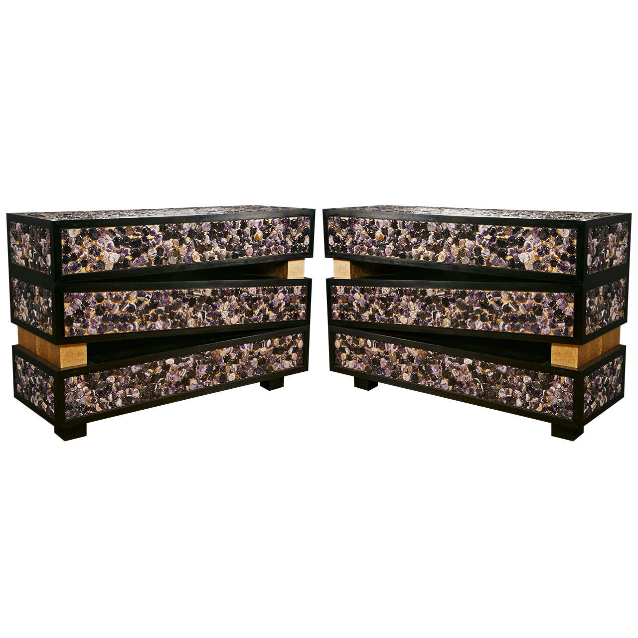 Fantastic Pair Of Amethyst Chests Of Drawers at 1stDibs