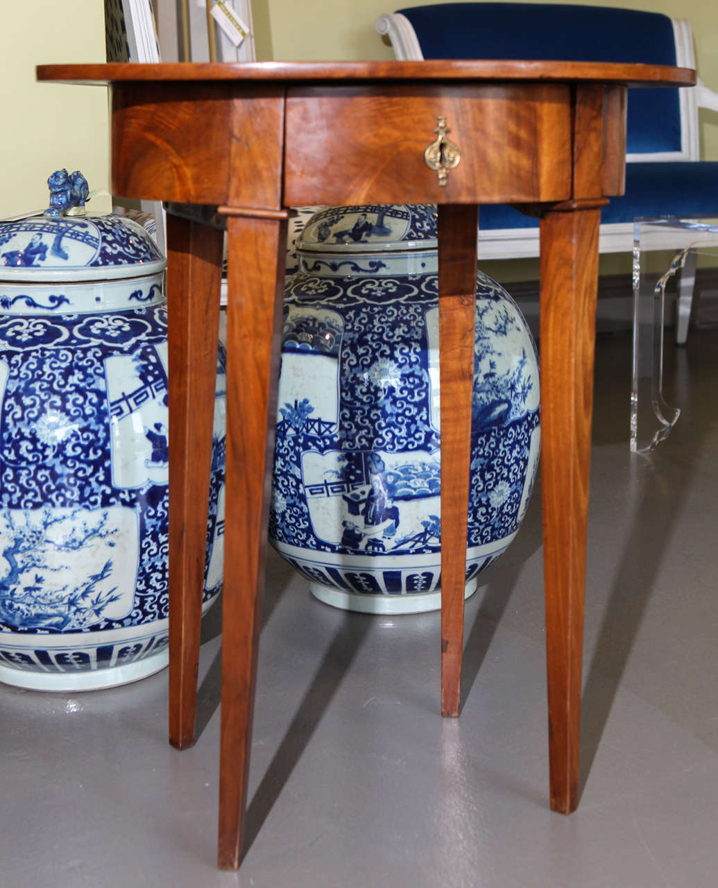 A small, charming Oval Top Biedermeier Side Table, c. 1820.