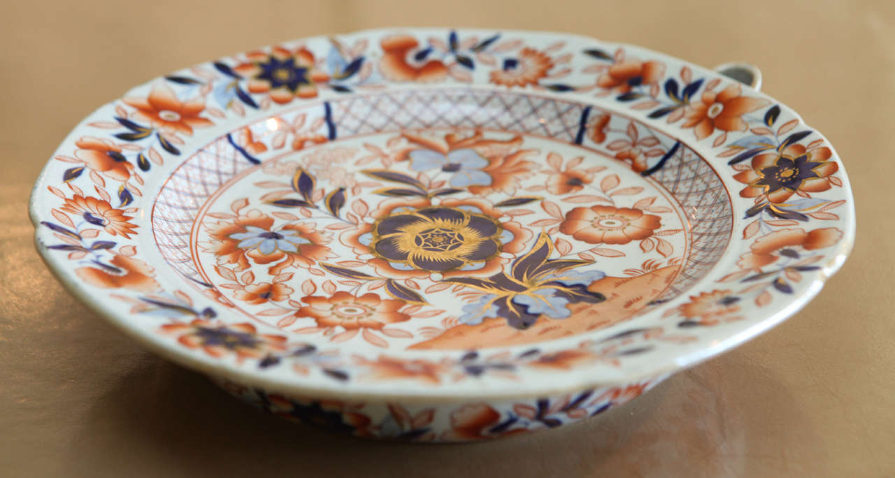 English Imari Hicks and Meigh ironstone warming plate, circa 1835.