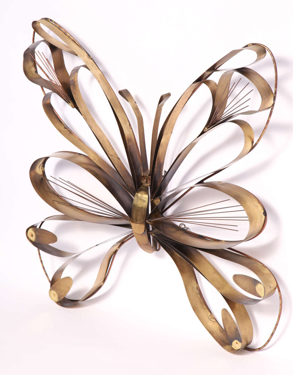 Late 20th Century Large Brass Butterfly Wall Sculpture by C. Jeré For Sale