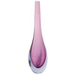 Vintage Murano Purple & Blue Sommerso Glass Stem Vase