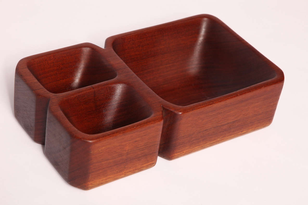 Midcentury Teak Hors d'oeuvre Server In Excellent Condition For Sale In Brooklyn, NY