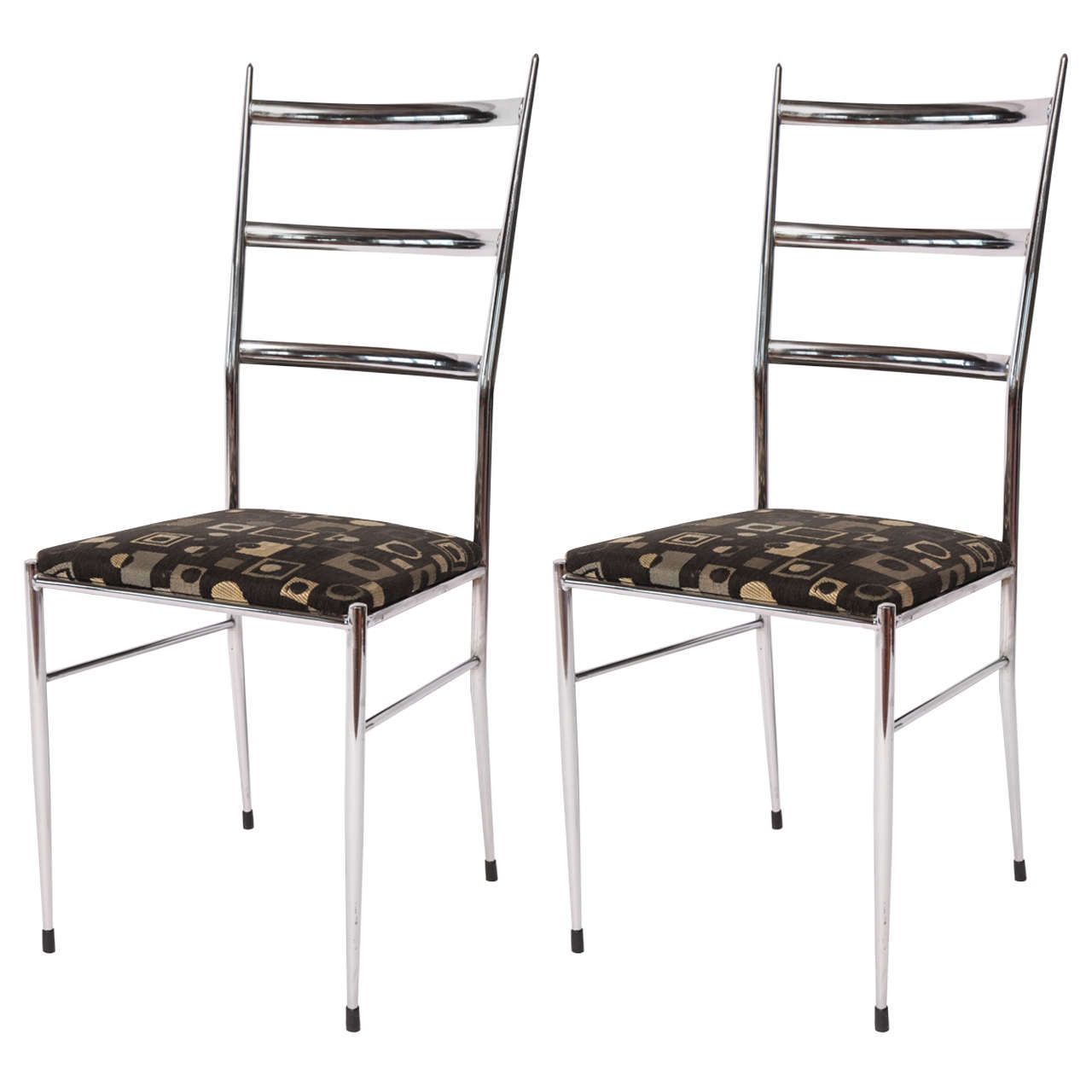 Pair of Ladder-Back Side Chairs For Sale