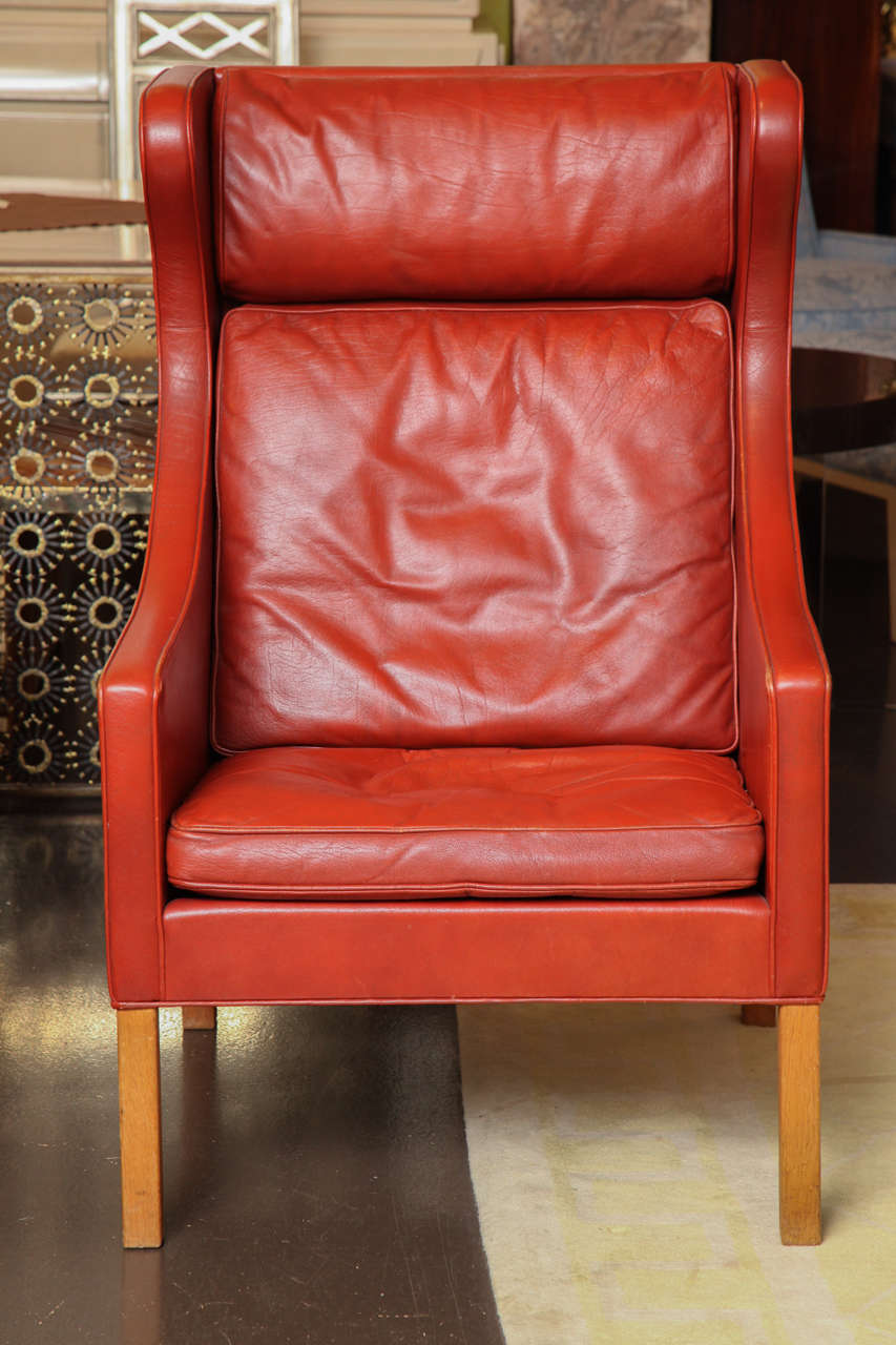Iconic Borge Mogensen Wingback Chair and Ottoman 3