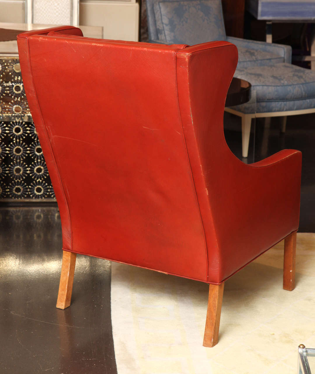 Iconic Borge Mogensen Wingback Chair and Ottoman 4