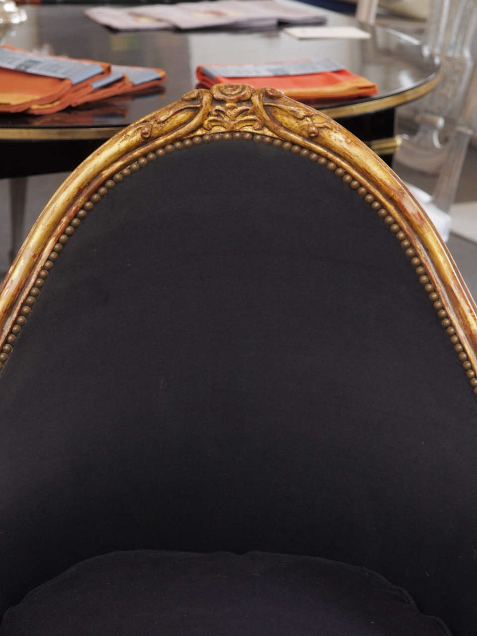 Gilt Pair of French Art Deco Chairs, circa 1920