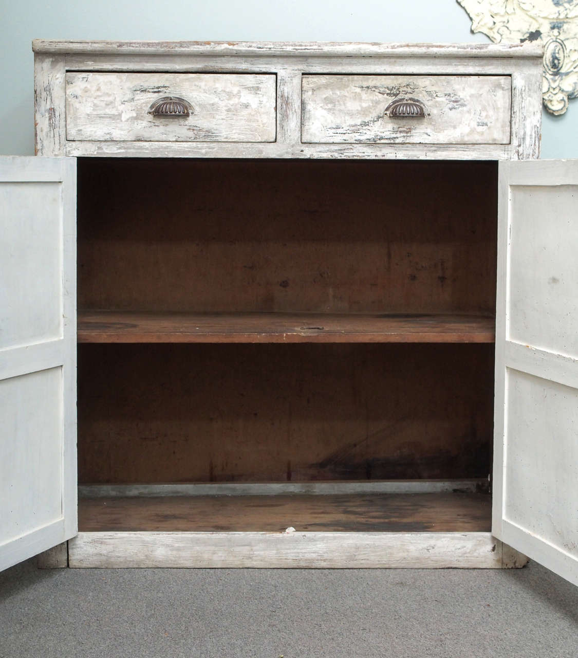 Painted Rustic Italian Cabinet In Good Condition In New Orleans, LA