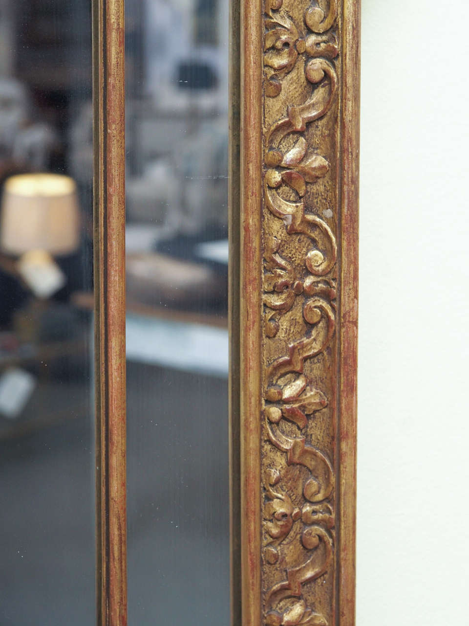 19th Century Regence Style Carved Giltwood French Mirror with Pierced Crest For Sale 1