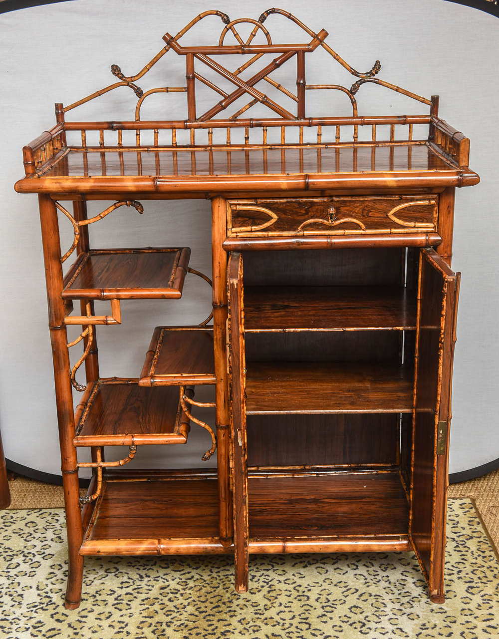 19th c. English Bamboo Cabinet or Bookcase In Excellent Condition In West Palm Beach, FL