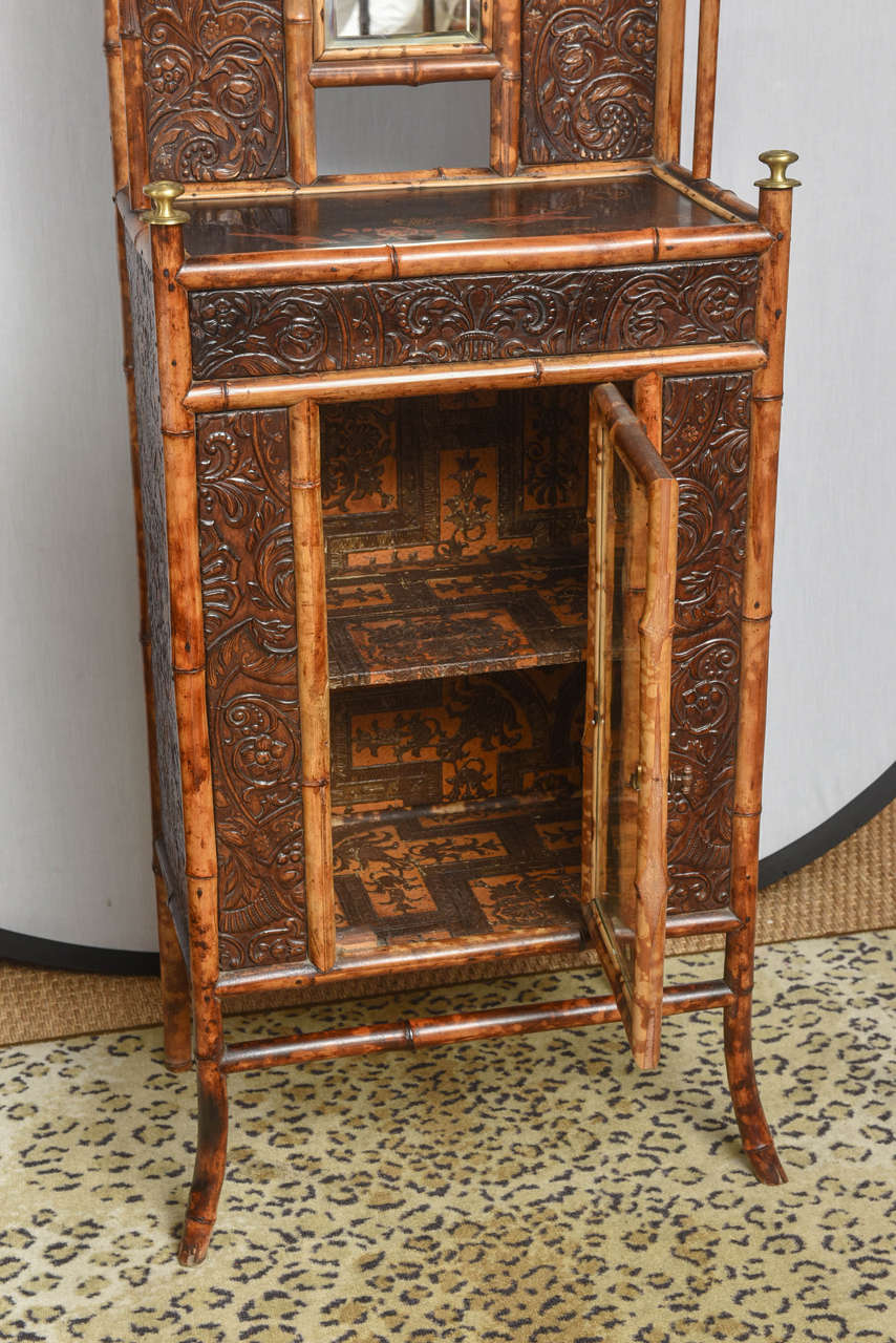 19th Century English Bamboo Curio Cabinet 1