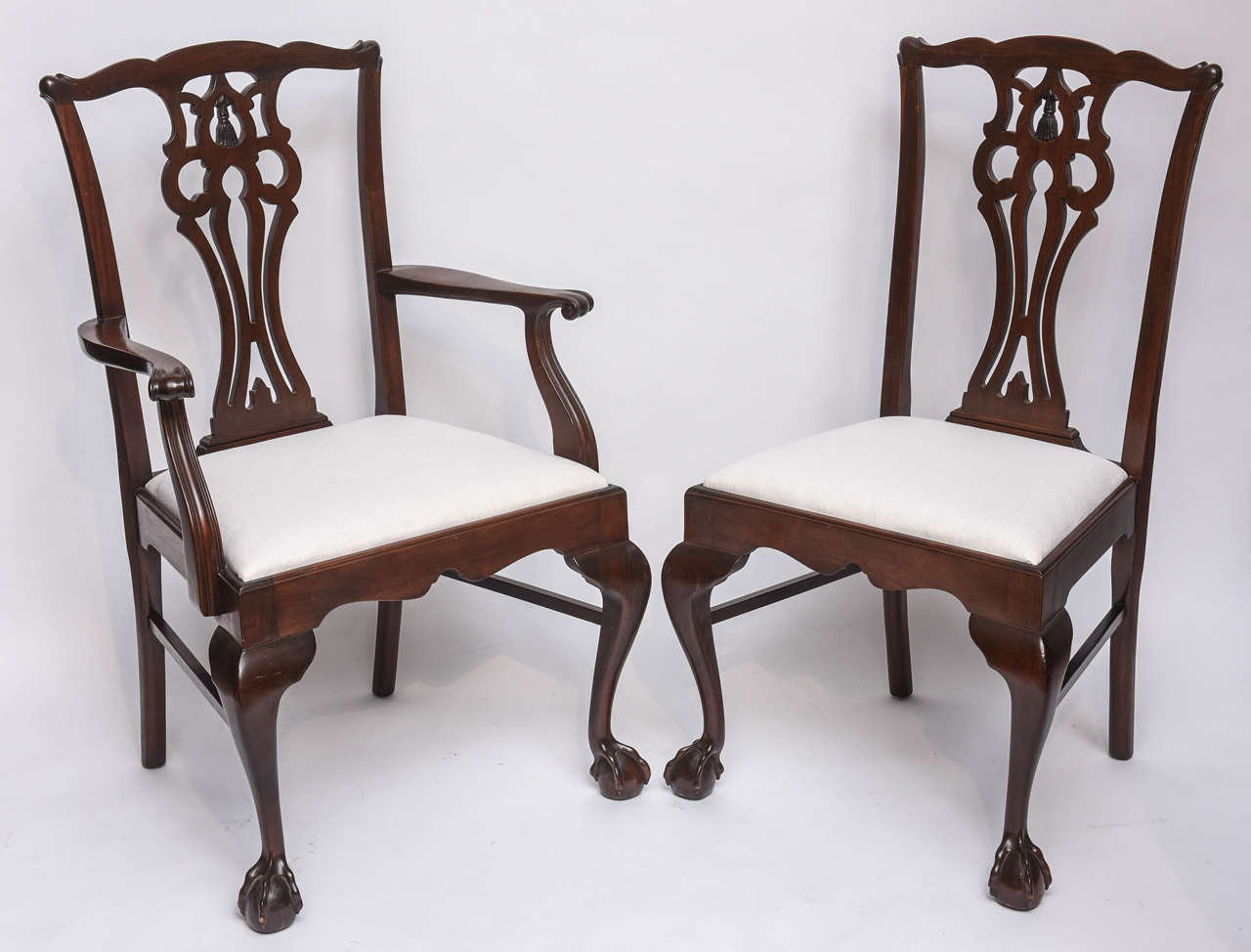 Set of Six English Chippendale Style Chairs, circa 1900 In Good Condition For Sale In West Palm Beach, FL
