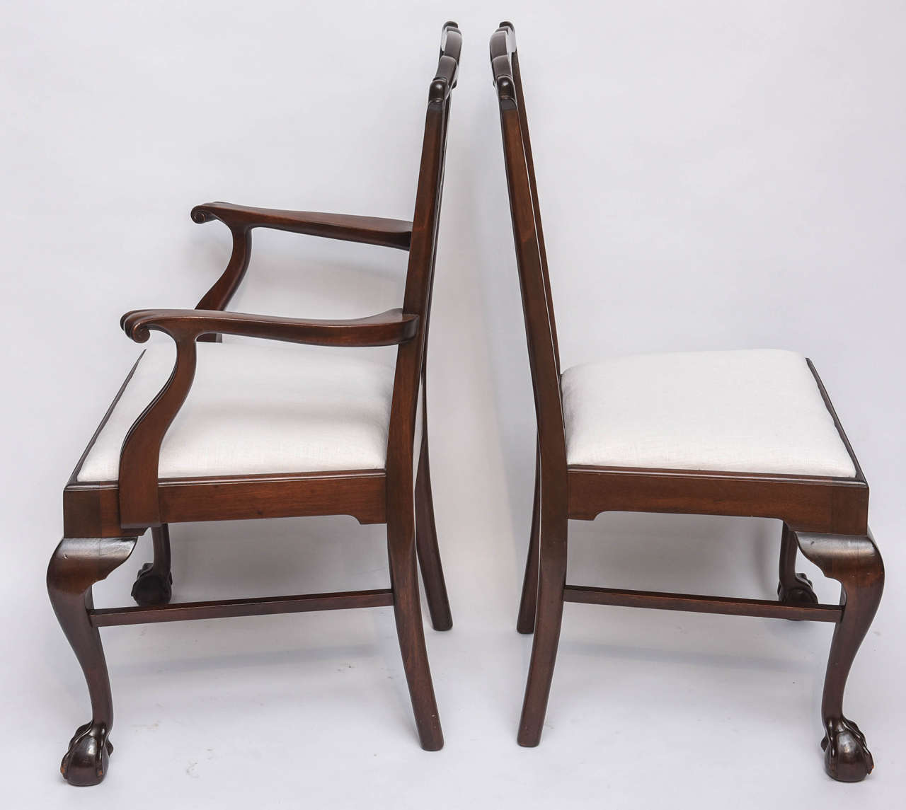 Mahogany Set of Six English Chippendale Style Chairs, circa 1900 For Sale