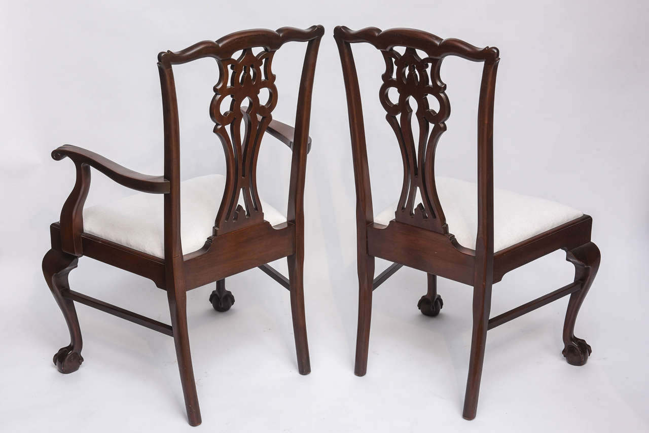 Set of Six English Chippendale Style Chairs, circa 1900 For Sale 2