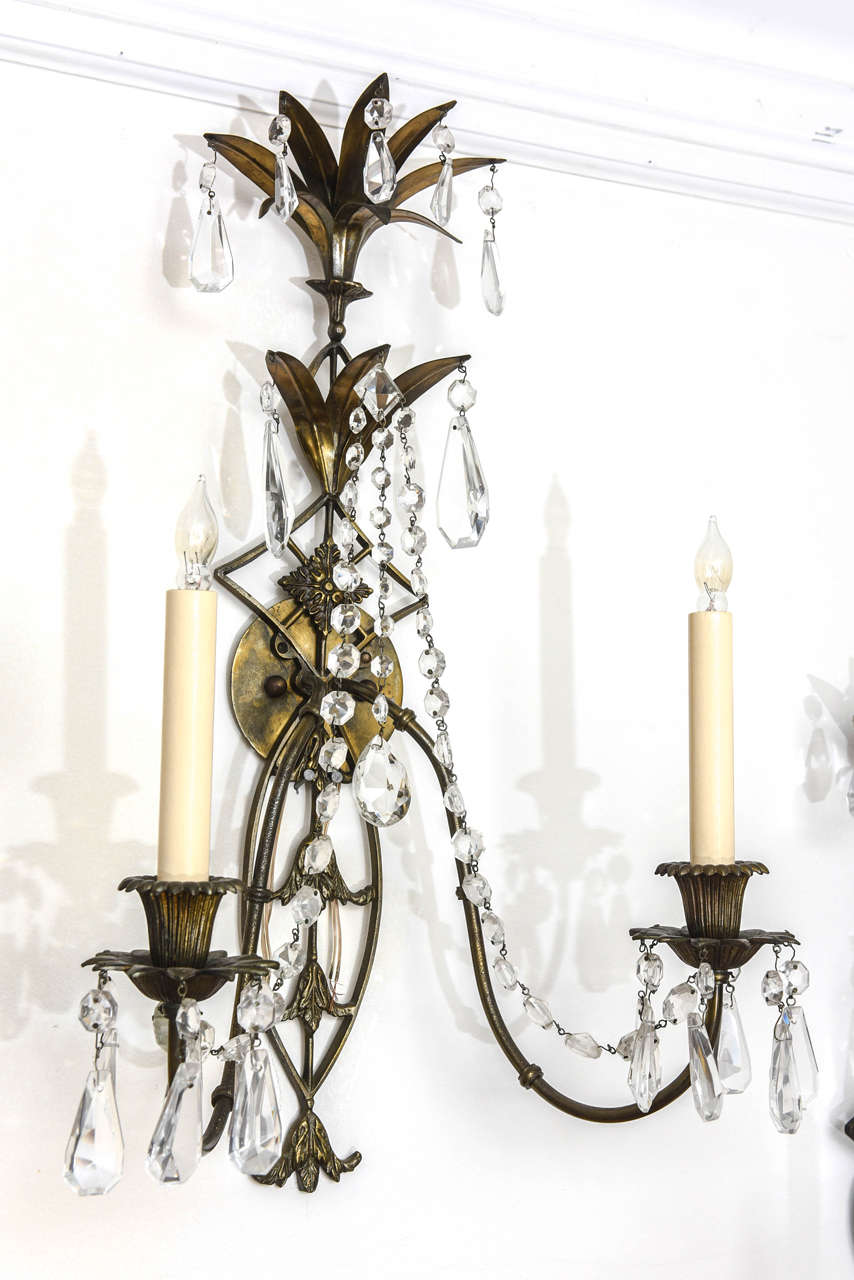 Belle Époque Set of Three French Wall Sconces, 19th Century For Sale