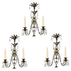 Set of Three French Wall Sconces, 19th Century