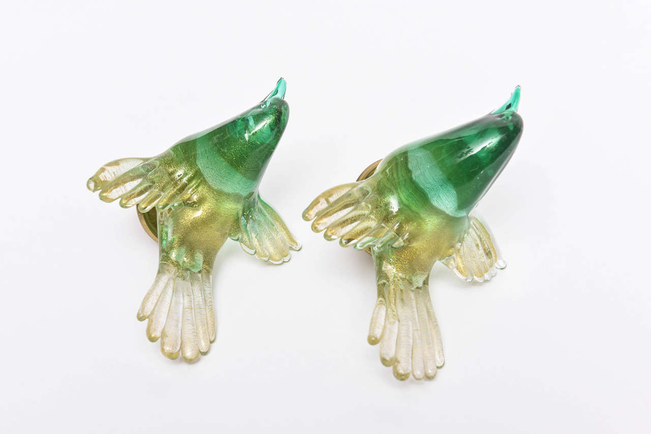 Italian Pair of Murano Lamp Finials, 20th Century